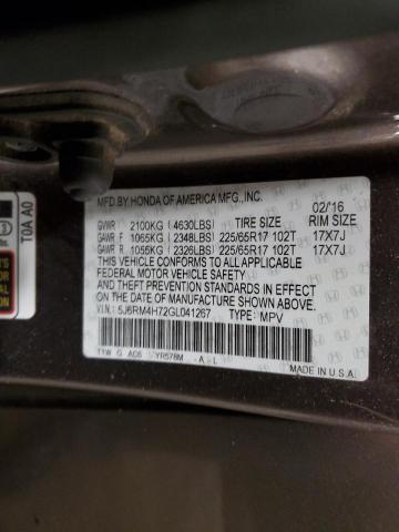 2016 HONDA CR-V EXL 5J6RM4H72GL041267