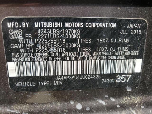 2018 MITSUBISHI OUTLANDER SPORT ES JA4AP3AU4JU024325