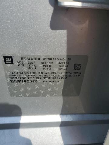 2015 CHEVROLET IMPALA LTZ 2G1165S34F9260285