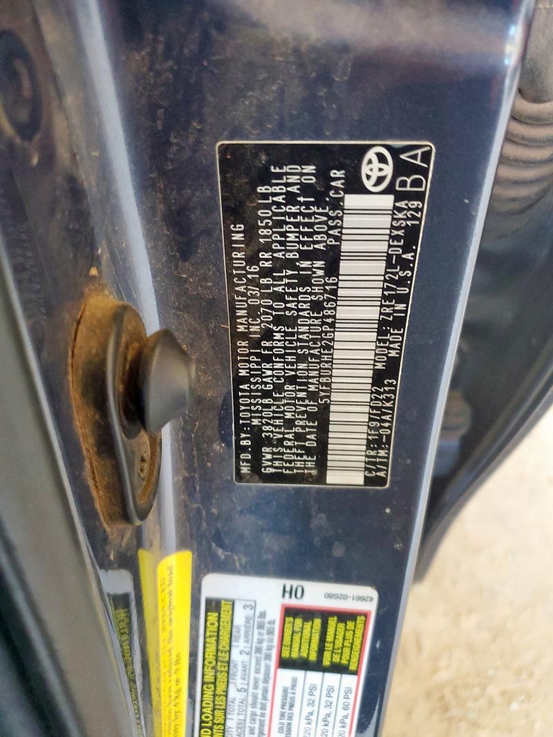 2016 TOYOTA COROLLA L - 5YFBURHE2GP486716