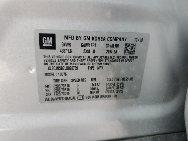 2020 CHEVROLET TRAX LS KL7CJNSB7LB028759