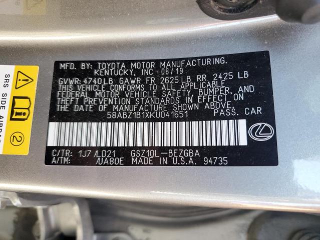 2019 LEXUS ES 350 58ABZ1B1XKU041651