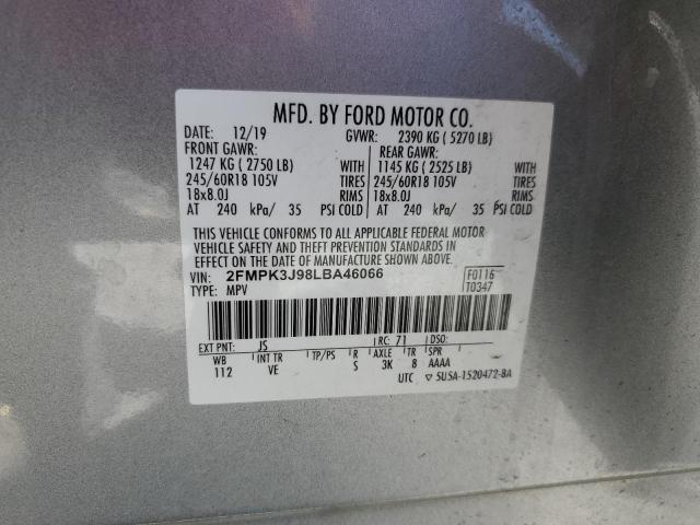 2020 FORD EDGE SEL - 2FMPK3J98LBA46066