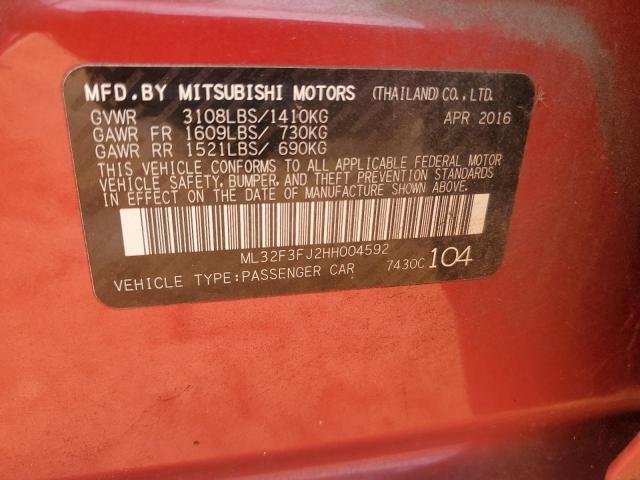 2017 MITSUBISHI MIRAGE G4 - ML32F3FJ2HH004592