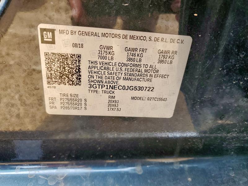 2018 GMC SIERRA C15 3GTP1NEC0JG530722