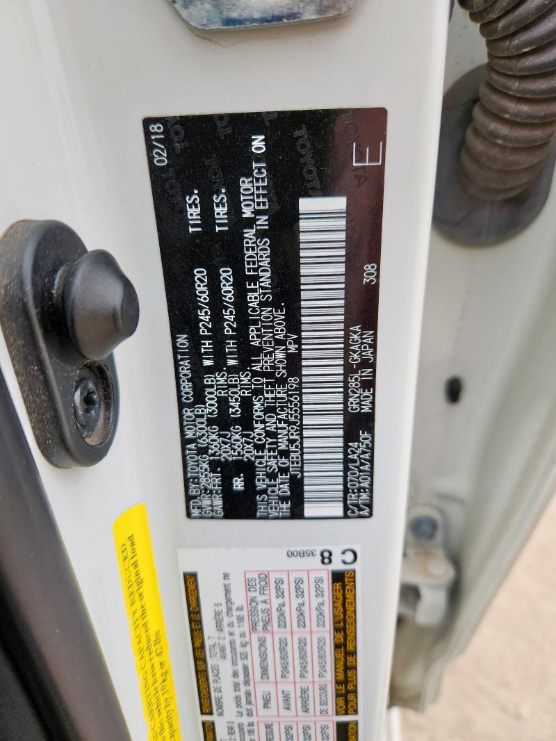 2018 TOYOTA 4RUNNER SR JTEBU5JR9J5556198