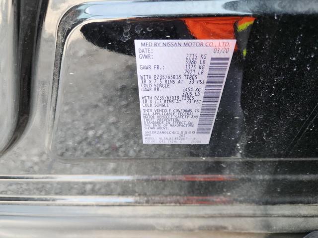 2020 NISSAN PATHFINDER 5N1DR2AN6LC615549