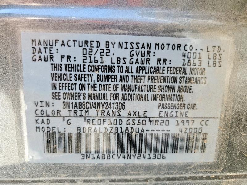 2022 NISSAN SENTRA SV 3N1AB8CV4NY241306
