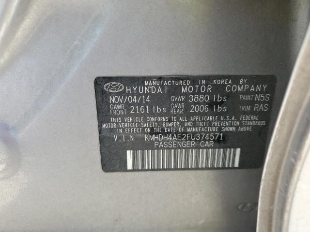 2015 HYUNDAI ELANTRA SE - KMHDH4AE2FU374571