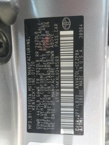 2020 TOYOTA CAMRY XSE 4T1K61AKXLU348569