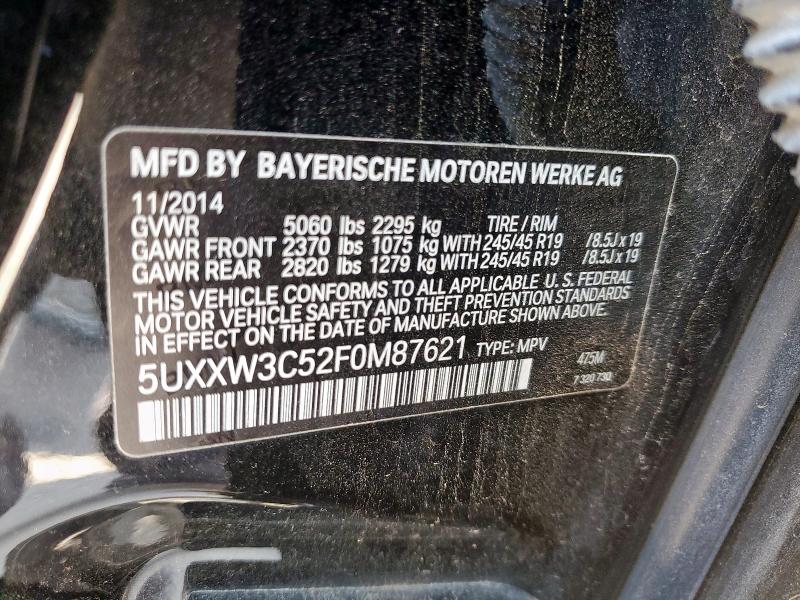 2015 BMW X4 XDRIVE2 5UXXW3C52F0M87621