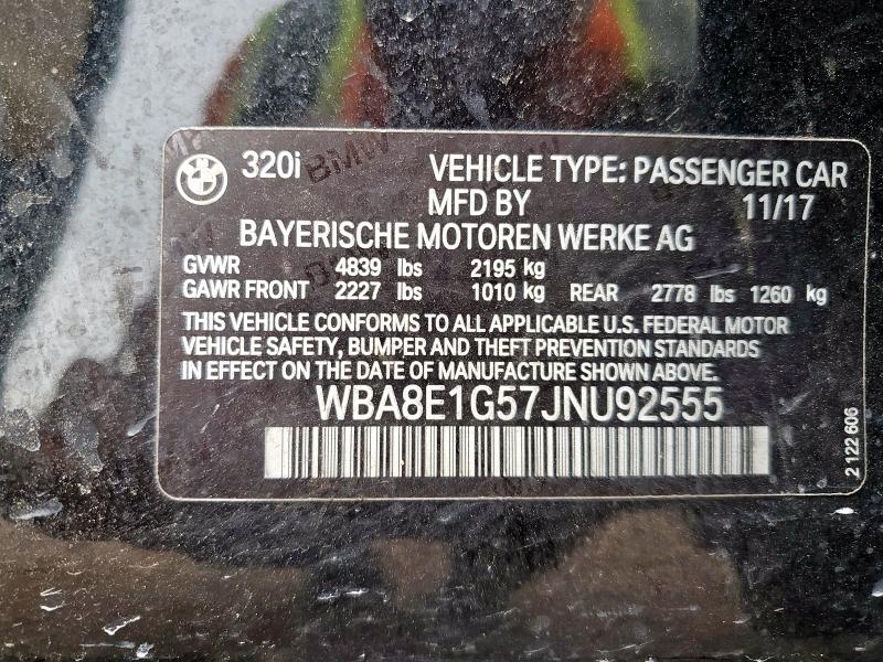 2018 BMW 320 I - WBA8E1G57JNU92555