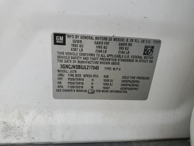 2018 CHEVROLET TRAX LS 3GNCJNSB0JL217940