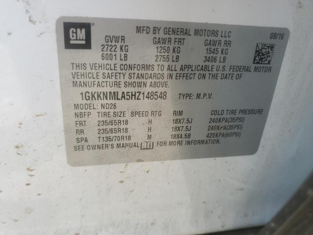2017 GMC ACADIA SLT 1GKKNMLA5HZ148548
