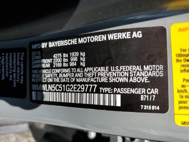 2016 MINI COOPER CLU WMWLN5C51G2E29777