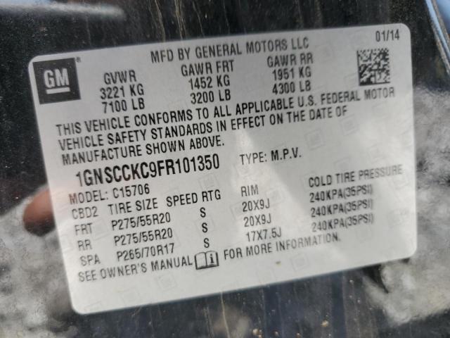 2015 CHEVROLET TAHOE C1500 LTZ 1GNSCCKC9FR101350