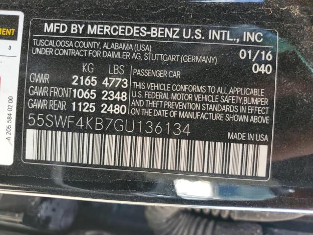 2016 MERCEDES-BENZ C 300 4MAT 55SWF4KB7GU136134