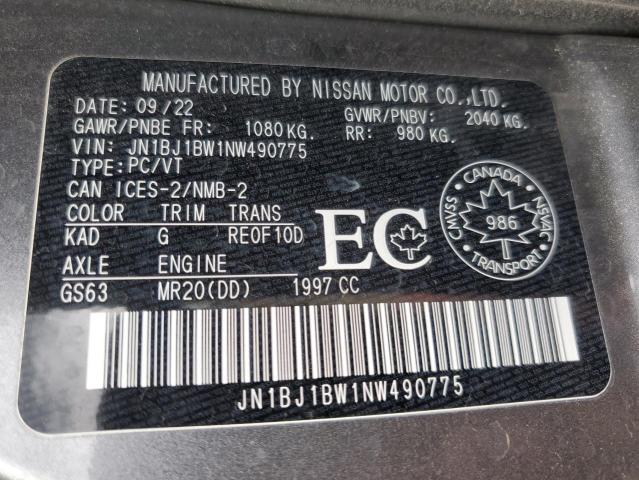2022 NISSAN QASHQAI JN1BJ1BW1NW490775