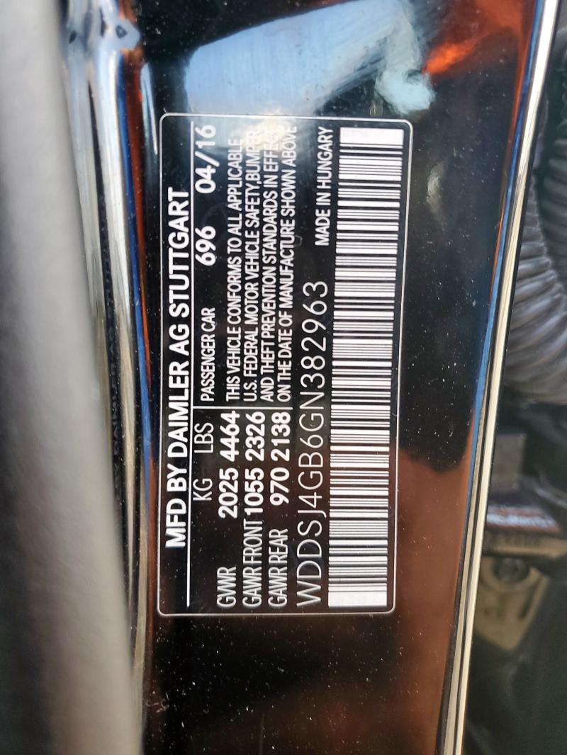 2016 MERCEDES-BENZ CLA 250 4M WDDSJ4GB6GN382963
