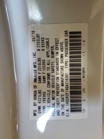 2016 HONDA ACCORD EX 1HGCR2F74GA218287