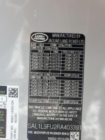 2024 LAND ROVER RANGE ROVE SAL1L9FU2RA403391
