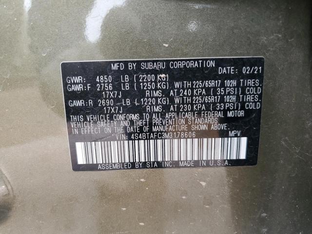 2021 SUBARU OUTBACK PR - 4S4BTAFC3M3178606