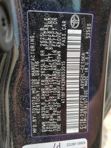 2017 TOYOTA CAMRY LE 4T1BF1FK2HU653015