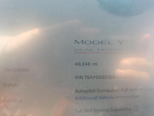 2022 TESLA MODEL Y 7SAYGDEF8NF544650