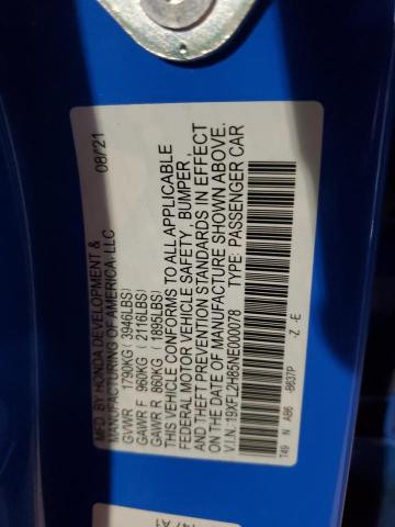 2022 HONDA CIVIC SPOR 19XFL2H85NE000078