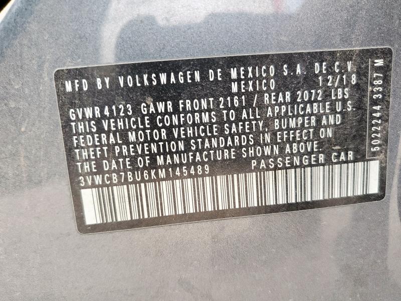 2019 VOLKSWAGEN JETTA S - 3VWCB7BU6KM145489