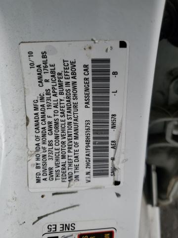 2011 HONDA CIVIC EXL - 2HGFA1F94BH516753