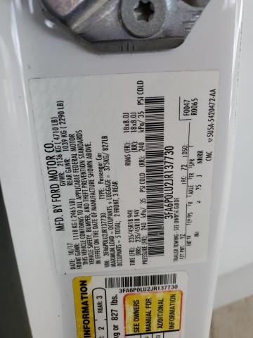 2018 FORD FUSION SE - 3FA6P0LU2JR137730