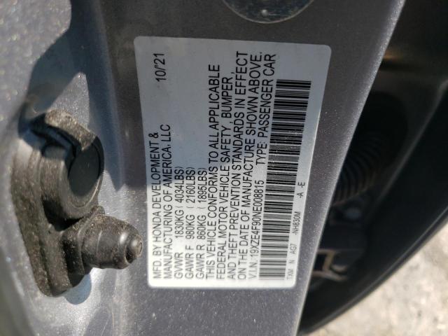 2022 HONDA INSIGHT TO 19XZE4F90NE008815