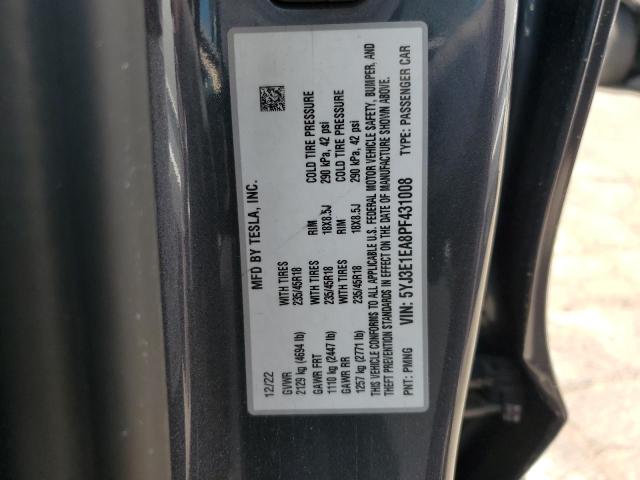 2023 TESLA MODEL 3 - 5YJ3E1EA8PF431008