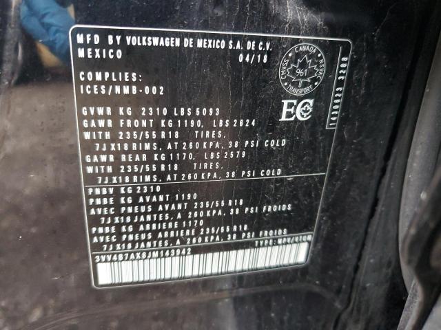 2018 VOLKSWAGEN TIGUAN SEL 3VV4B7AX8JM143942