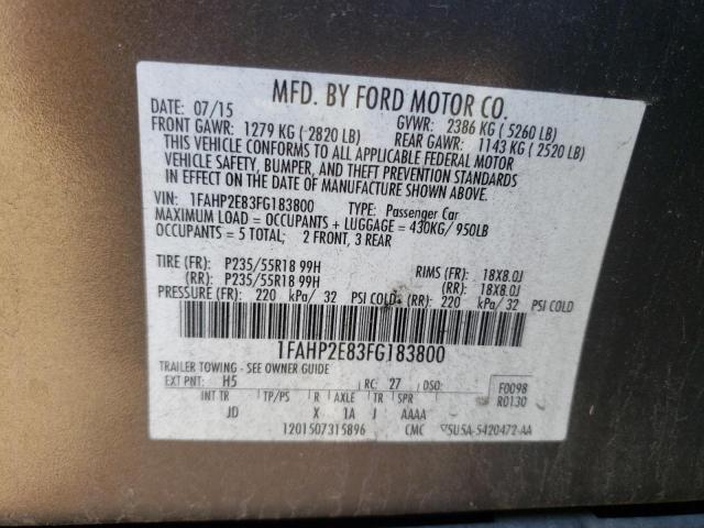 2015 FORD TAURUS SEL - 1FAHP2E83FG183800