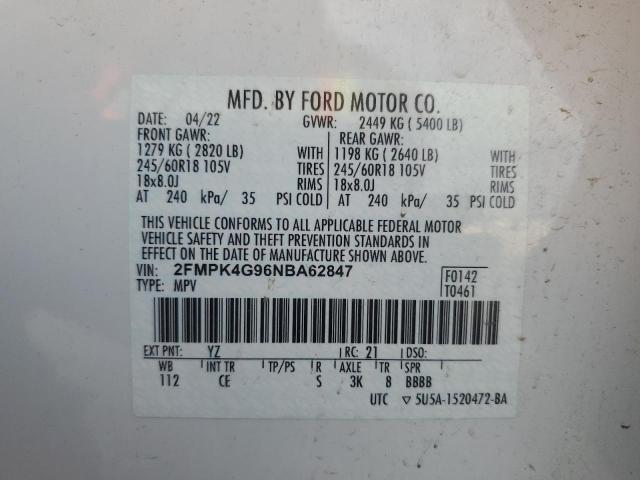 2022 FORD EDGE SE 2FMPK4G96NBA62847