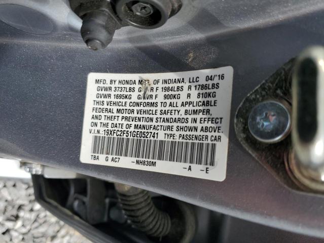 2016 HONDA CIVIC LX 19XFC2F51GE052741