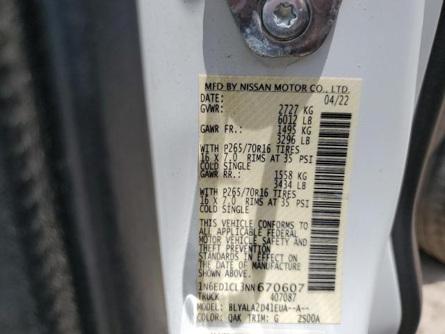 2022 NISSAN FRONTIER S 1N6ED1CL3NN670607