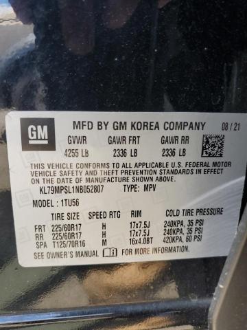 2022 CHEVROLET TRAILBLAZE KL79MPSL1NB052807