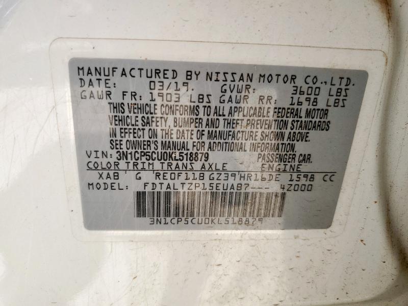 2019 NISSAN KICKS S - 3N1CP5CU0KL518879