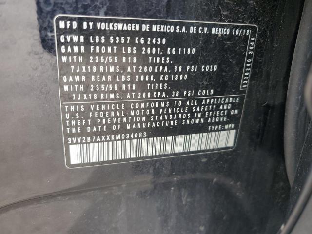 2019 VOLKSWAGEN TIGUAN SE - 3VV2B7AXXKM034083