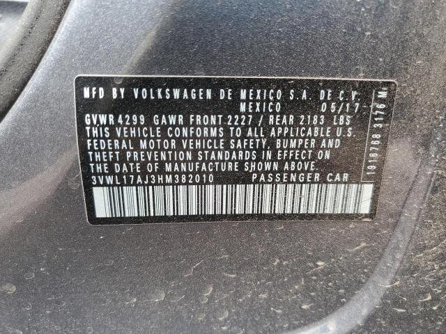 2017 VOLKSWAGEN JETTA SEL 3VWL17AJ3HM382010