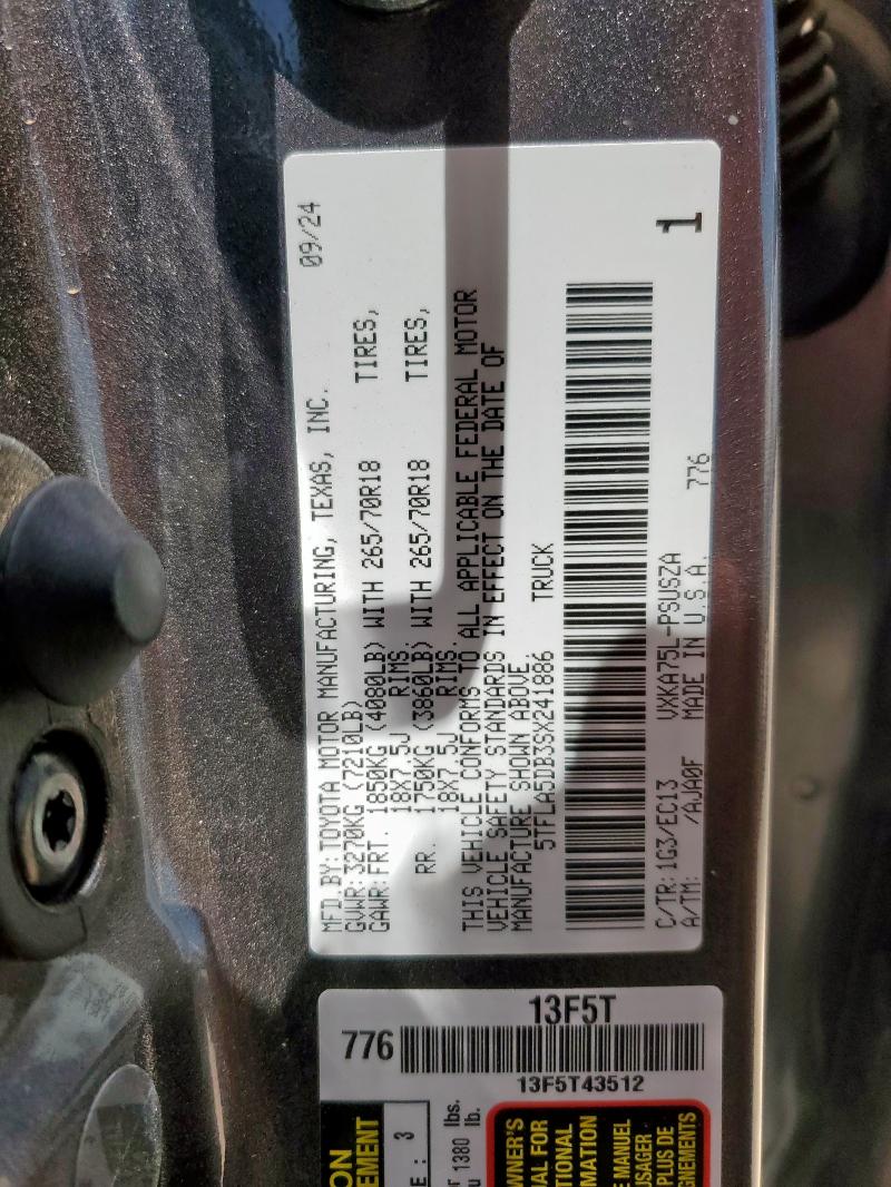 2025 TOYOTA TUNDRA CRE 5TFLA5DB3SX241886