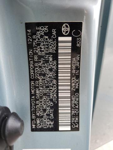 2015 TOYOTA PRIUS - JTDKN3DU8F1915836