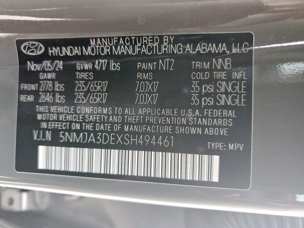 2025 HYUNDAI TUCSON SE 5NMJA3DEXSH494461