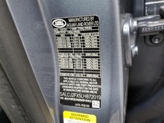 2020 LAND ROVER DISCOVERY SALCJ2FX5LH872019