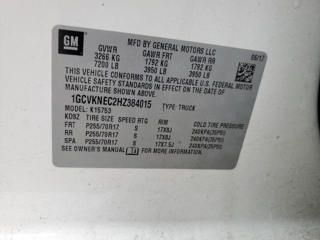 2017 CHEVROLET SILVERADO K1500 1GCVKNEC2HZ384015