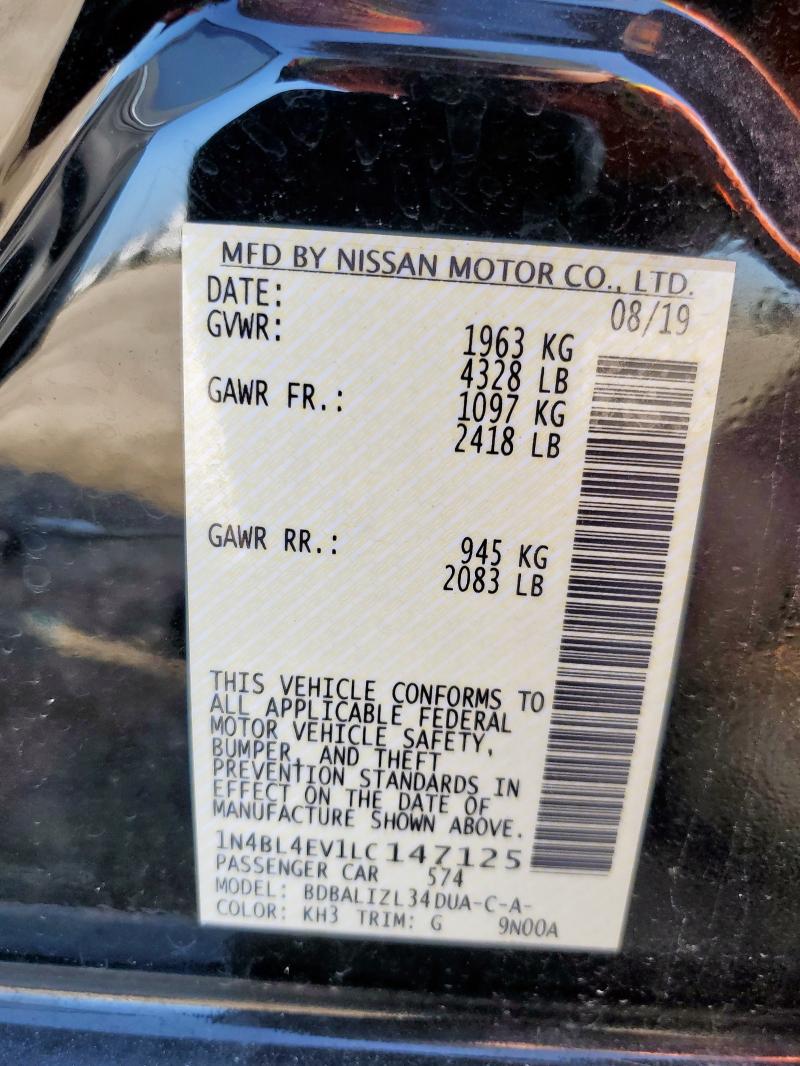 2020 NISSAN ALTIMA SL 1N4BL4EV1LC147125