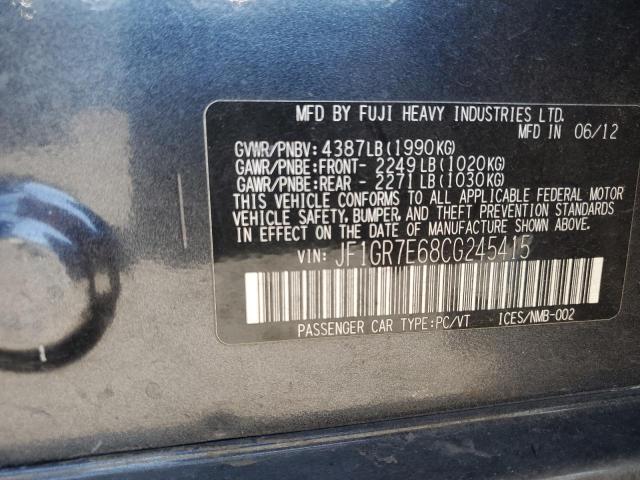 2012 SUBARU IMPREZA WR - JF1GR7E68CG245415